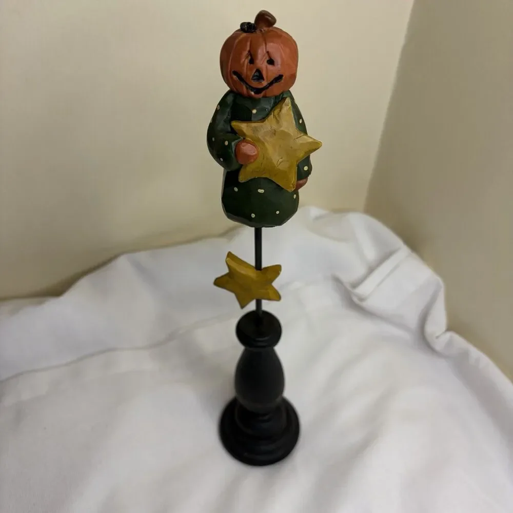 Blossom Bucket Halloween Pumpkin Man Moon Pedestal By Suzy Skoglund 13